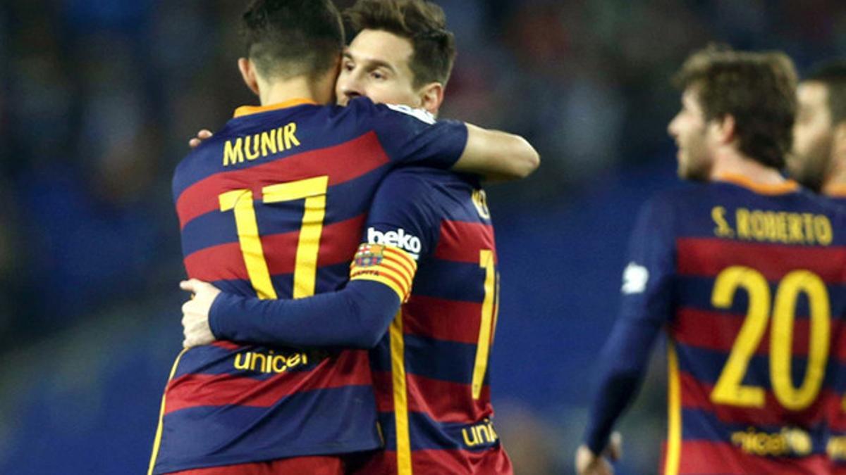 Munir y Messi, los protagonistas del derbi. Goleador y asistente