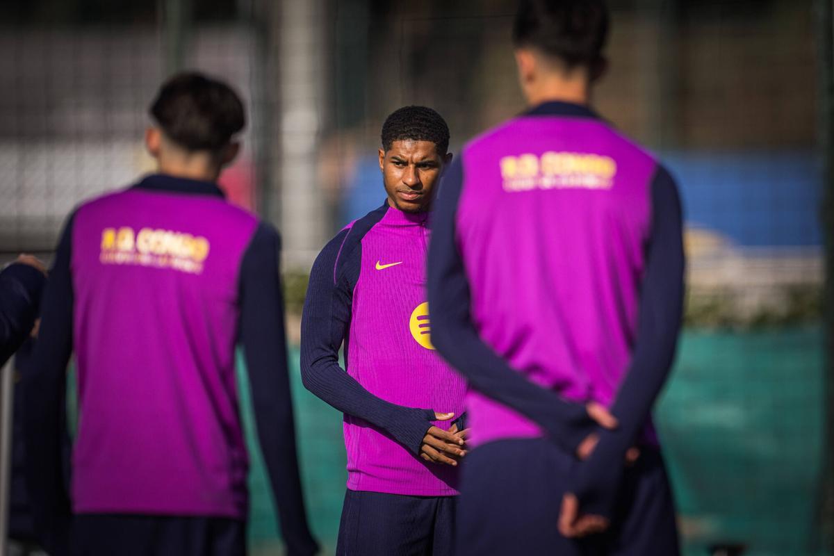 Marcus Rashford, en un entrenamiento