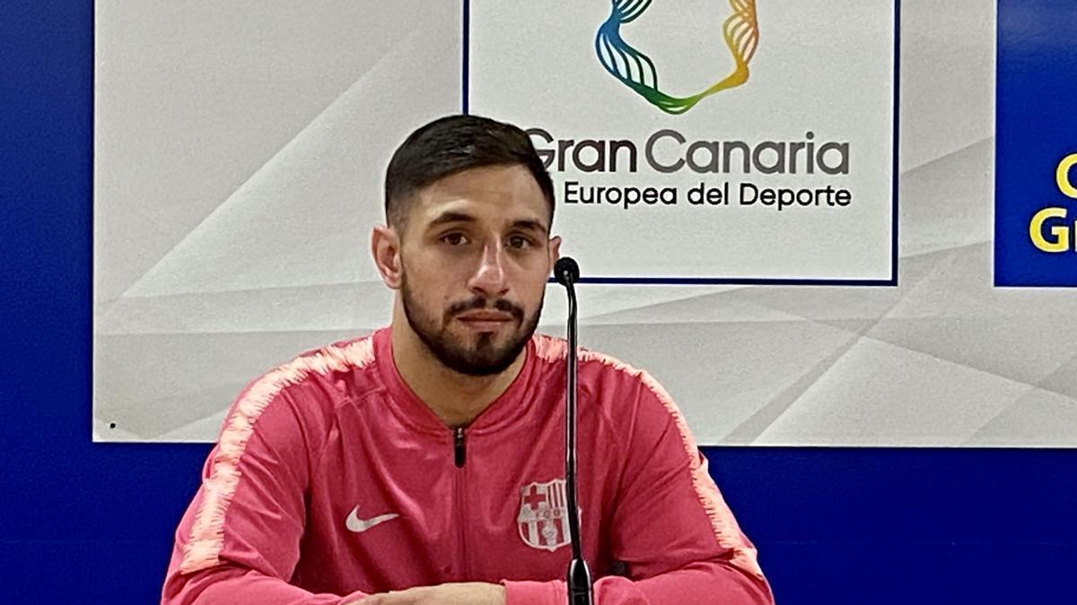 Samuel Carmona durante la rueda de prensa en el Gran Canaria Arena