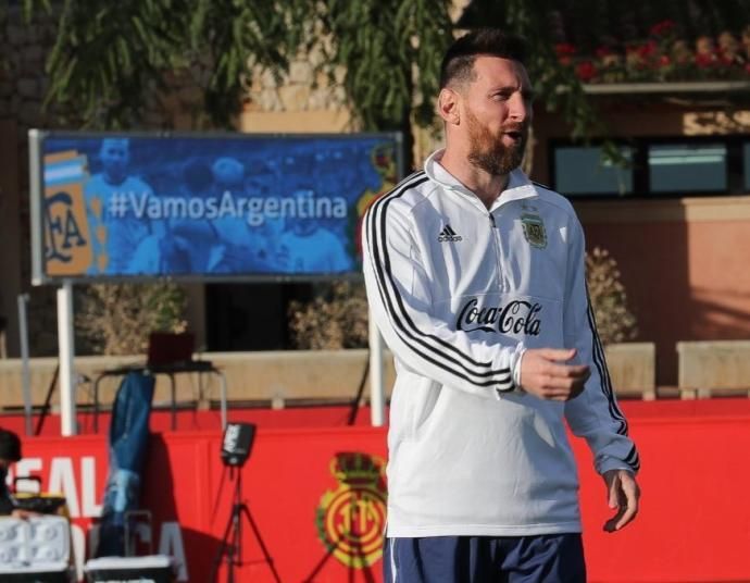 Segundo entrenamiento de la Argentina de Messi en Son Bibiloni