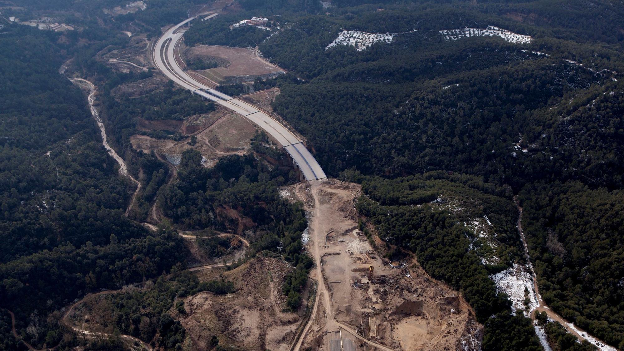 Vista aérea de las obras de la B-40, en 2019.