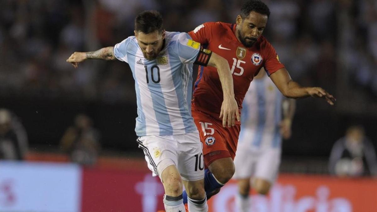 Messi, durante el Argentina - Chile