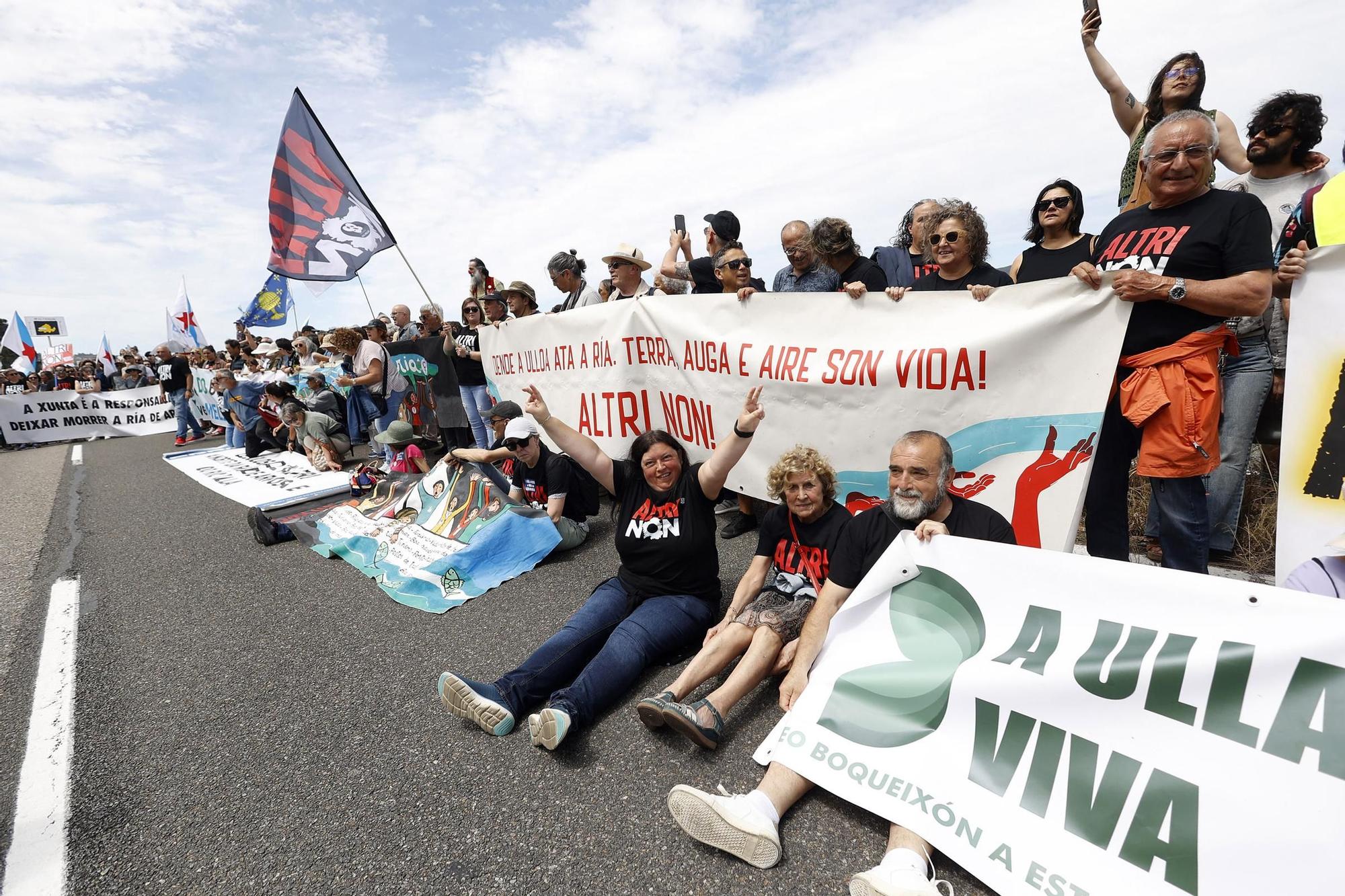 Miles de gallegos marchan de Pontevedra hasta Lourizán en protesta por las celulosas de Ence y Altri