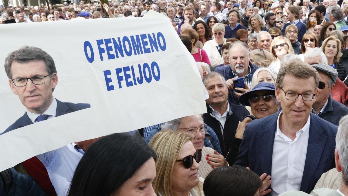 Alberto Núñez Feijóo durante la romería del PP de Galicia en O Pino (A Coruña).