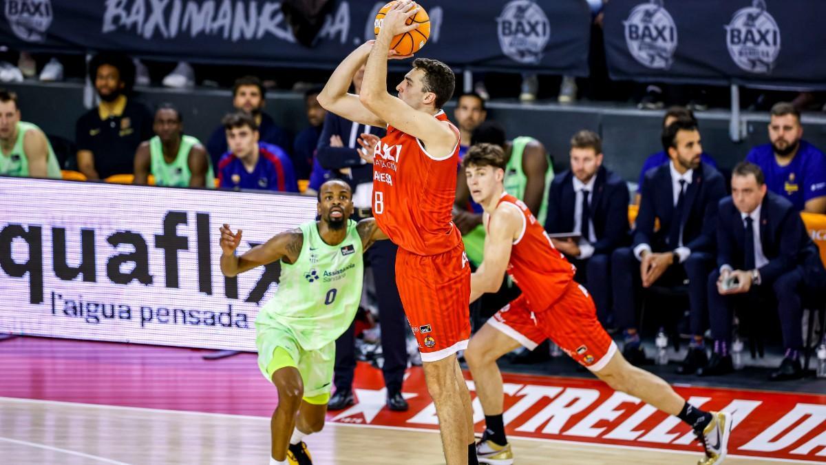 Álex Reyes, en un partido de la presente temporada ante el Barça