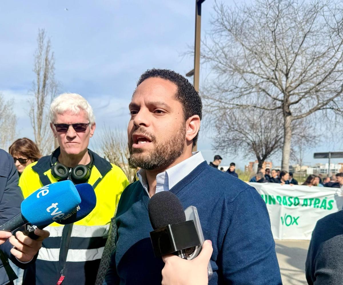 El secretario general de Vox y líder del partido en Catalunya, Ignacio Garriga, en declaraciones.