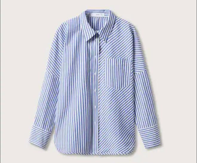 Camisa masculina de rayas de Mango