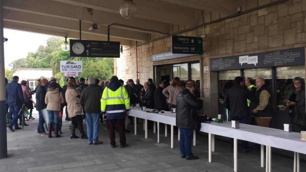 La manifestación por un tren digno para Extremadura en imágenes