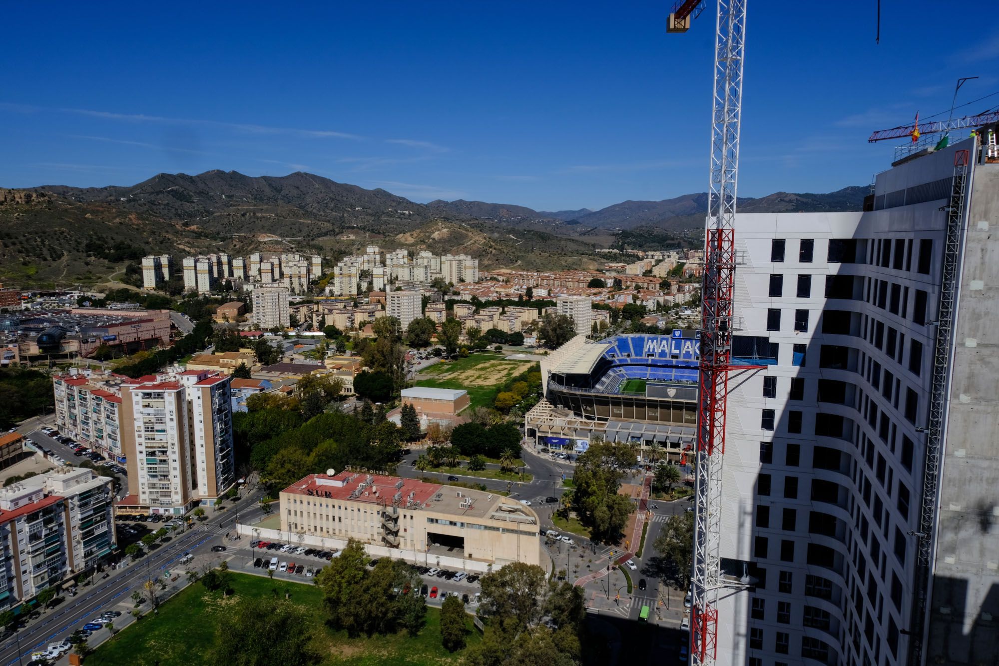 Vistas de Málaga desde las torres de Martiricos.