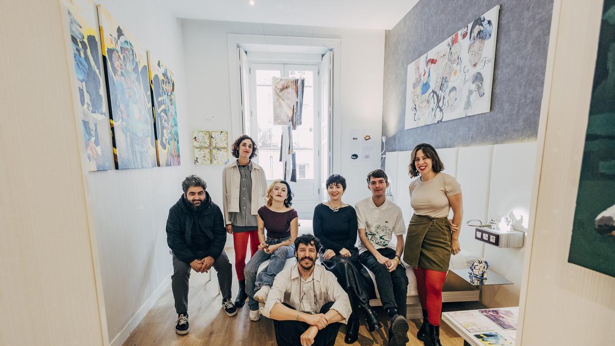 Artistas y comisarias de AICAV en la Feria Hybrid Art Fair de Madrid.