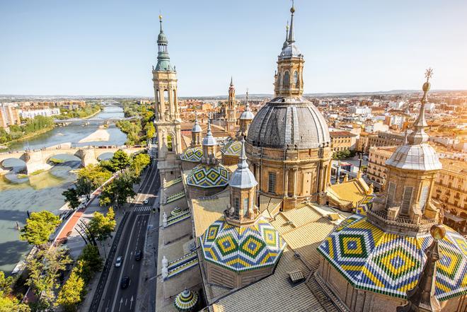 Basílica de Nuestra Señora en la ciudad de Zaragoza en España.