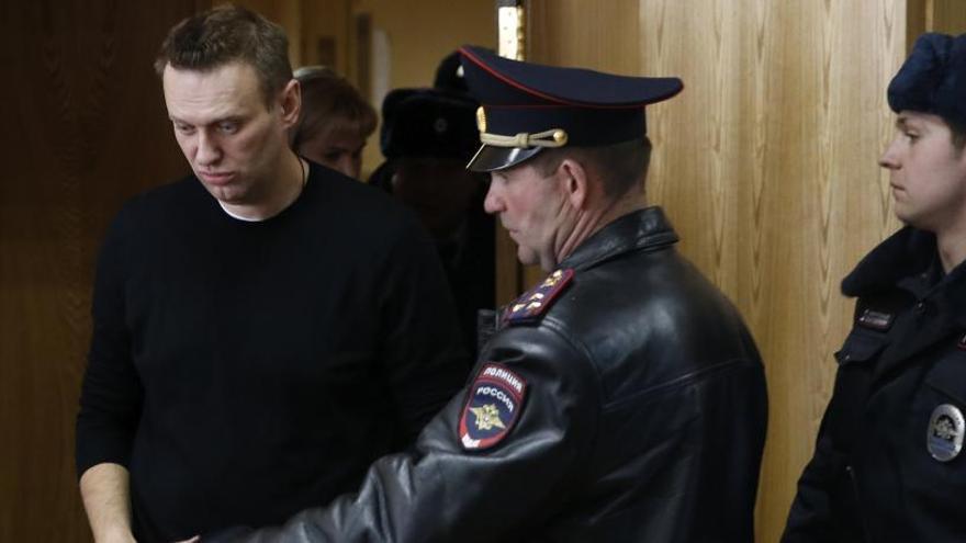 Navalni, durante el juicio.
