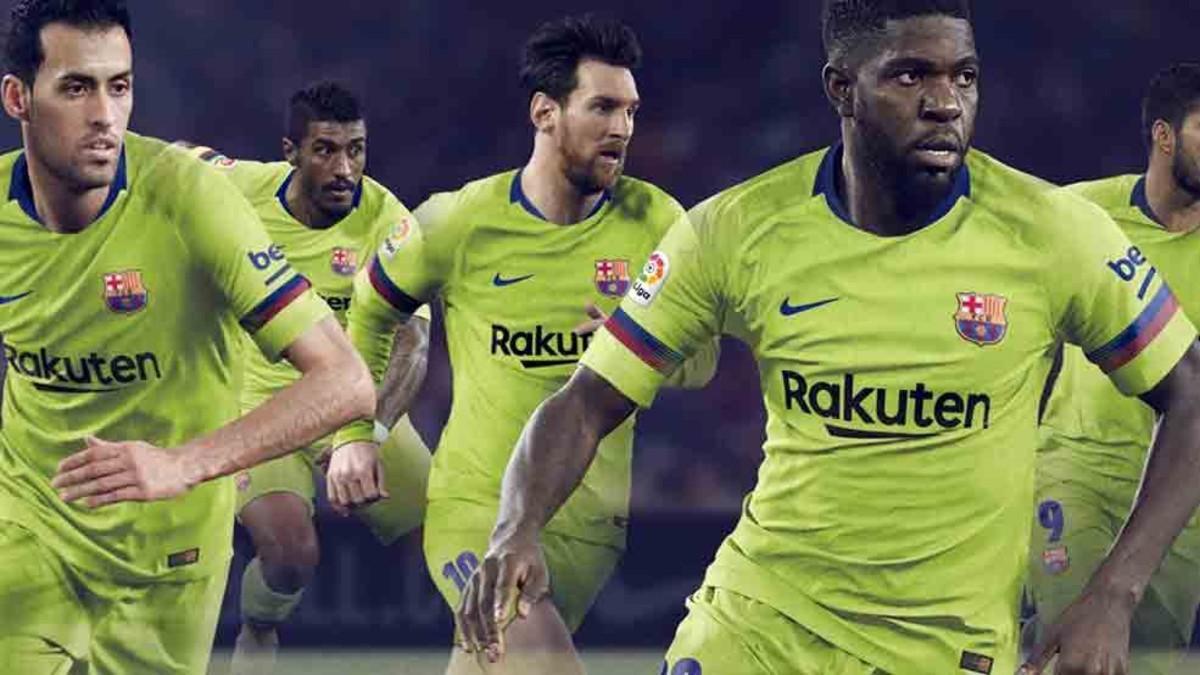 Messi, Busquets, Umtiti, Súarez y Paulinho, con la nueva equipación