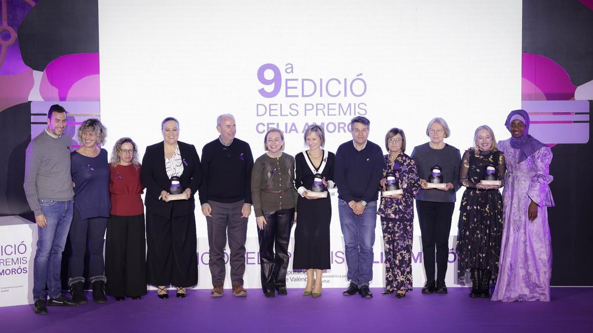 Premiados y autoridades, este lunes.