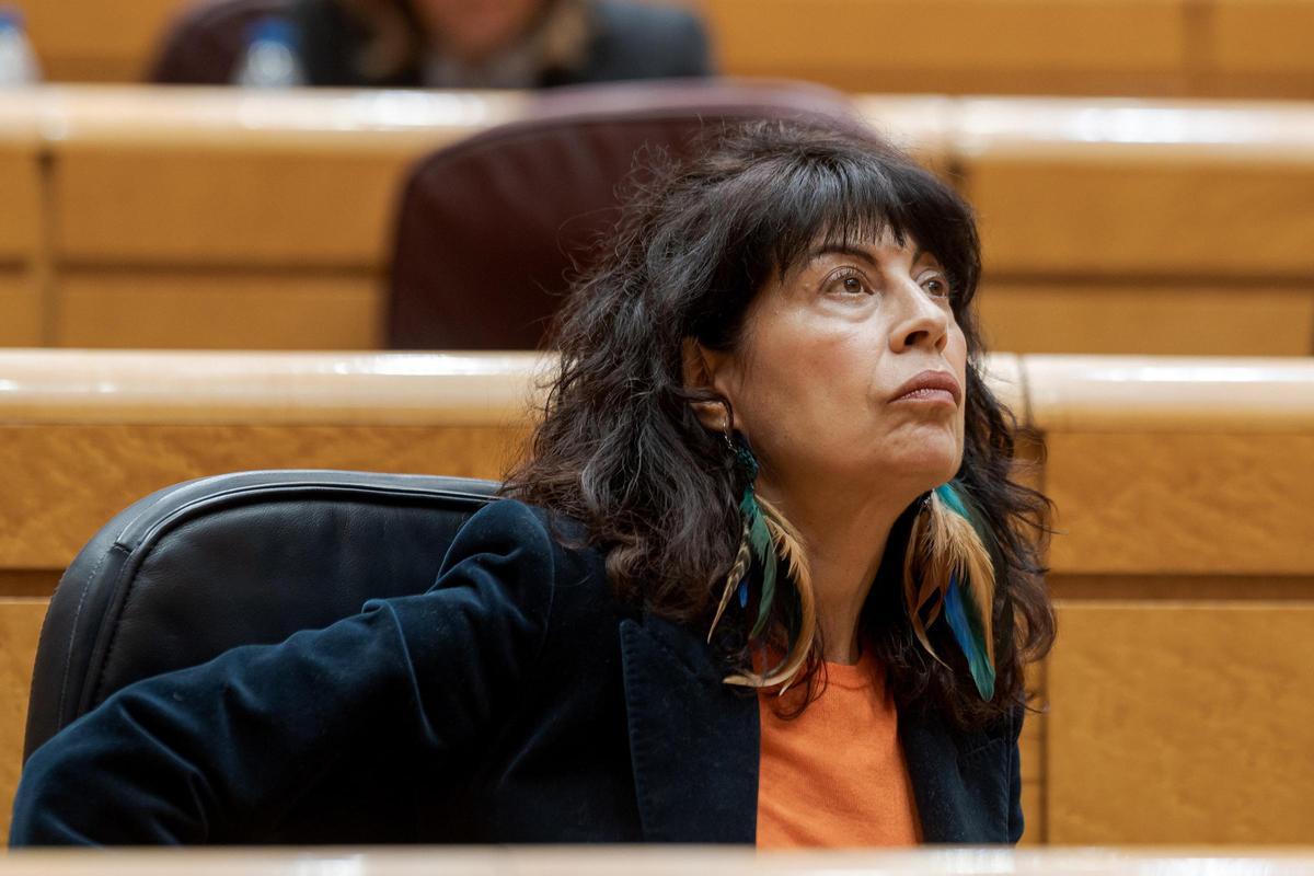 La ministra de Igualdad, Ana Redondo, durante el pleno extraordinario sobre el caos ferroviario, en el Senado,  a 29 de enero de 2026, en Madrid (España).