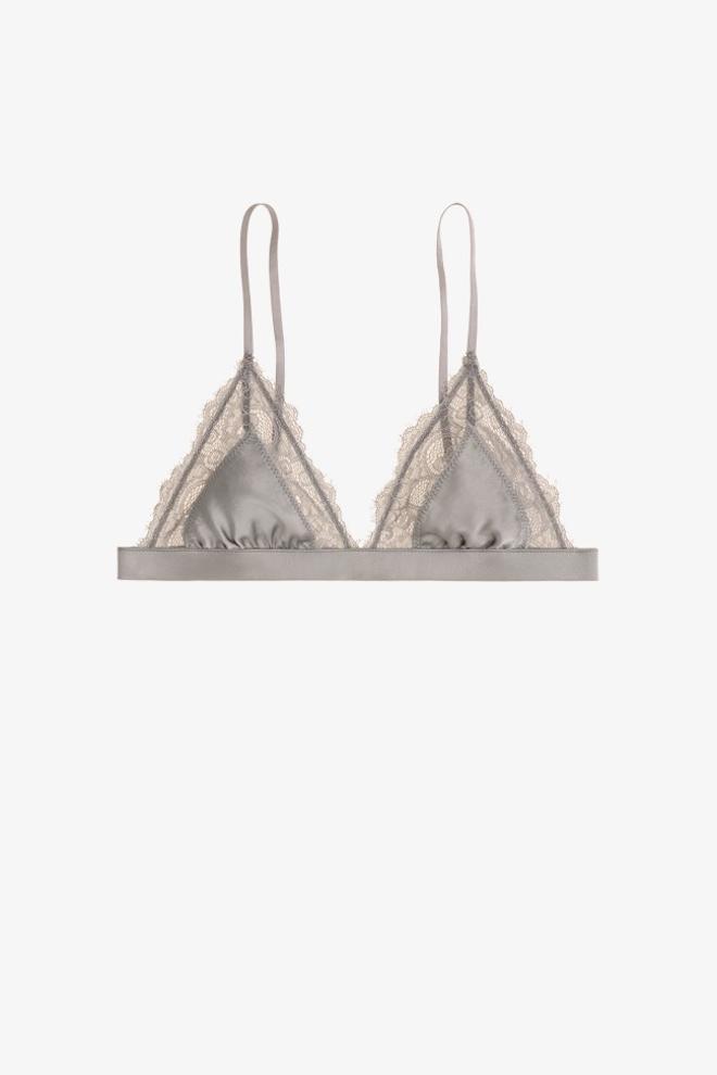 Bralette gris plata de Zara