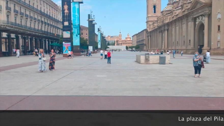 Minuto de silencio por las víctimas del covid-19 en Zaragoza