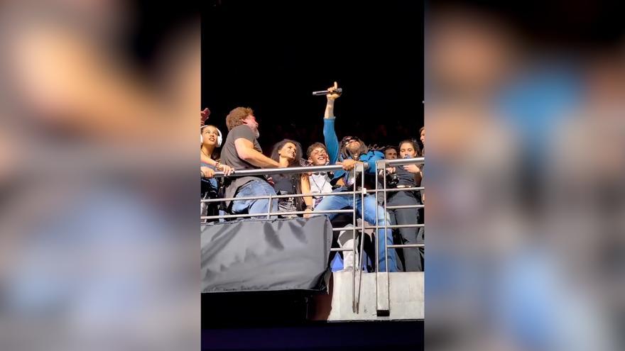 Penélope Cruz y Javier Bardem lo dan todo durante el concierto de Lenny Kravitz en Madrid