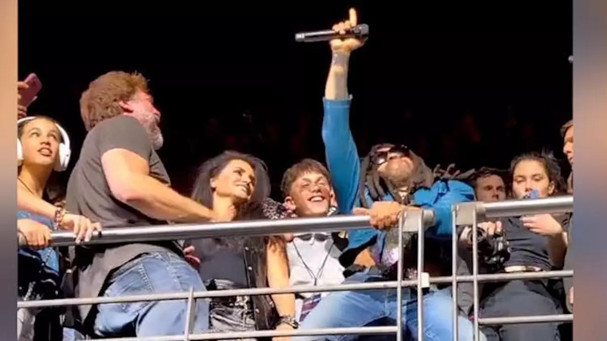 Penélope Cruz y Javier Bardem lo dan todo durante el concierto de Lenny Kravitz en Madrid