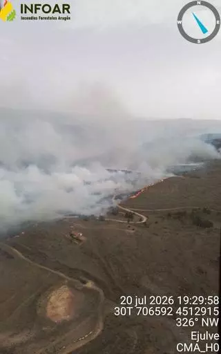 Las llamas siguen calcinando Aragón con un nuevo incendio en Ejulve: "La cosa está regular tirando a mal"