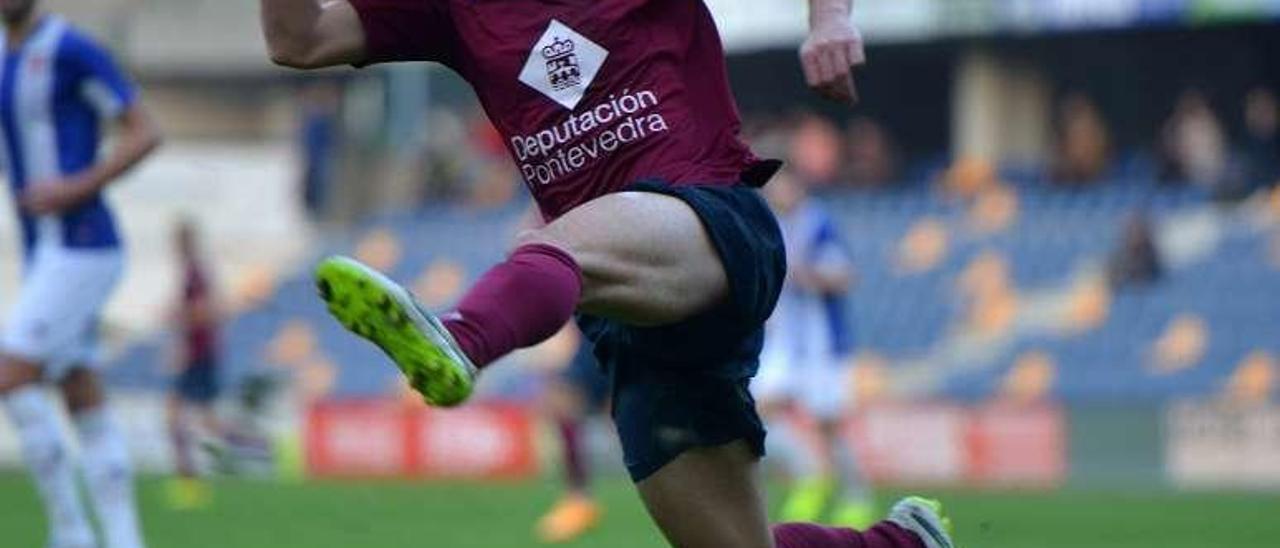 Jandrín durante un partido con el Pontevedra. // G. Santos