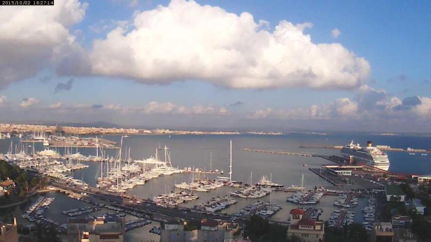 Der Hafen von Palma am Freitagnachmittag (2.10.), aufgenommen mit unserer Webcam