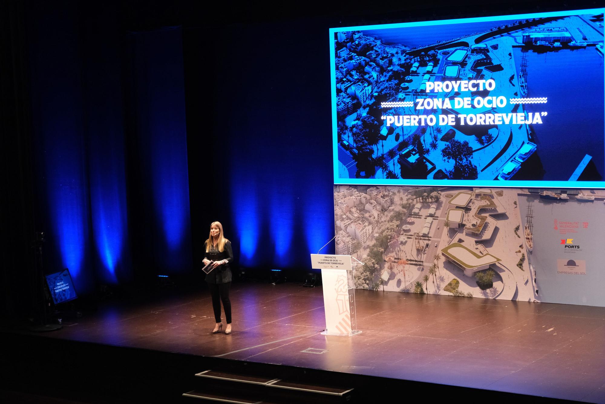 Presentación del proyecto de una nueva superficie comercial y de ocio en la zona portuaria de Torrevieja con la presencia de el presidente Ximo Puig, el conseller Arcadi España, el alcalde Eduardo Dolón y el empresario Enrique Riquelme