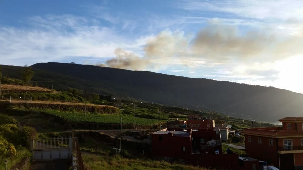 Imágenes del conato de incendio en El Teide