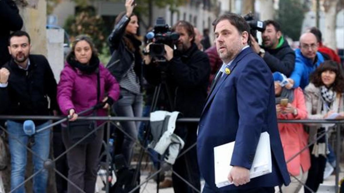 Junqueras, el 2 de noviembre, a su llegada a la Audiencia Nacional.