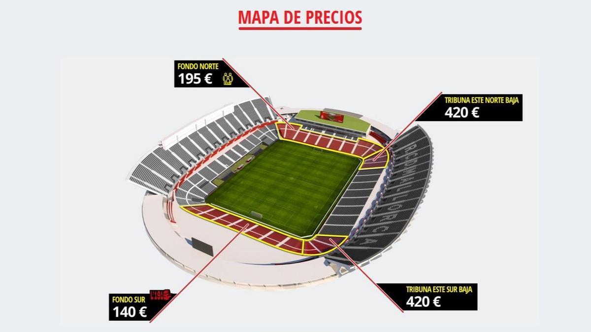 Mapa de precios para la segunda vuelta en Son Moix