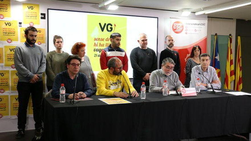 Compareixença de la Intersindical-CSC i membres sindicals