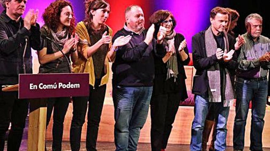 Els candidats d&#039;En Comú Podem, ahir, a Blanes.