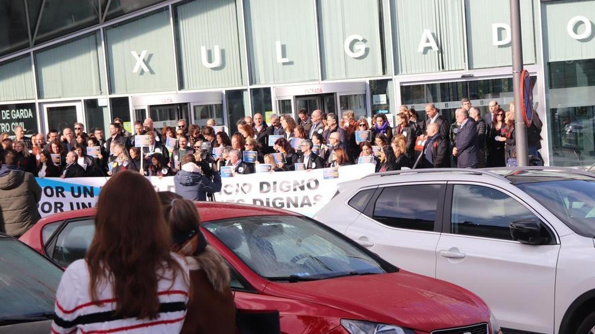 Imagen de archivo de una manifestación de abogados y procuradores para reclamar mejoras en el turno de oficio.