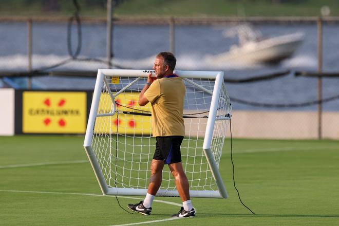 Así ha sido el entrenamiento del Barça en la Base Naval de la Marina de Annapolis para preparar el clásico