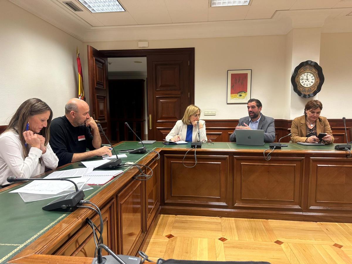 Ana Morell y Kino Calafat, en la reunión que mantuvieron en el Congreso de los Diputados.