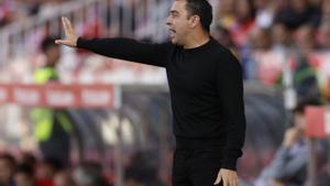 Soccer Football - LaLiga - Girona v FC Barcelona - Estadi Montilivi, Girona, Spain - May 4, 2024 FC Barcelona coach Xavi reacts REUTERS/Albert Gea