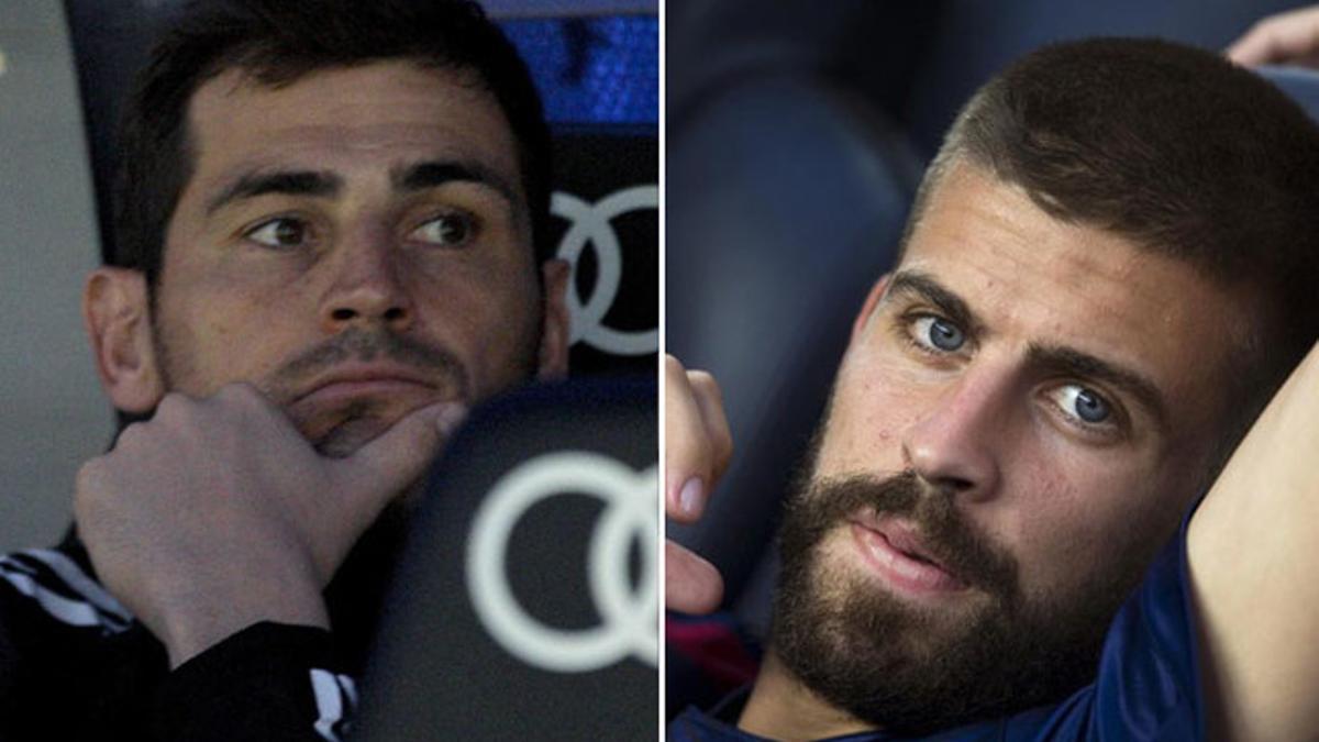 Casillas y Piqué, en el banquillo