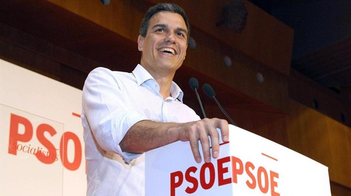 Pedro Sánchez, en un acte de precampanya a Las Palmas. Pedro Sánchez, en un acte de precampanya a Las Palmas.