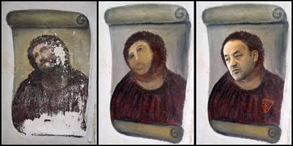 Montajes sobre el ecce homo  que figuran en las redes