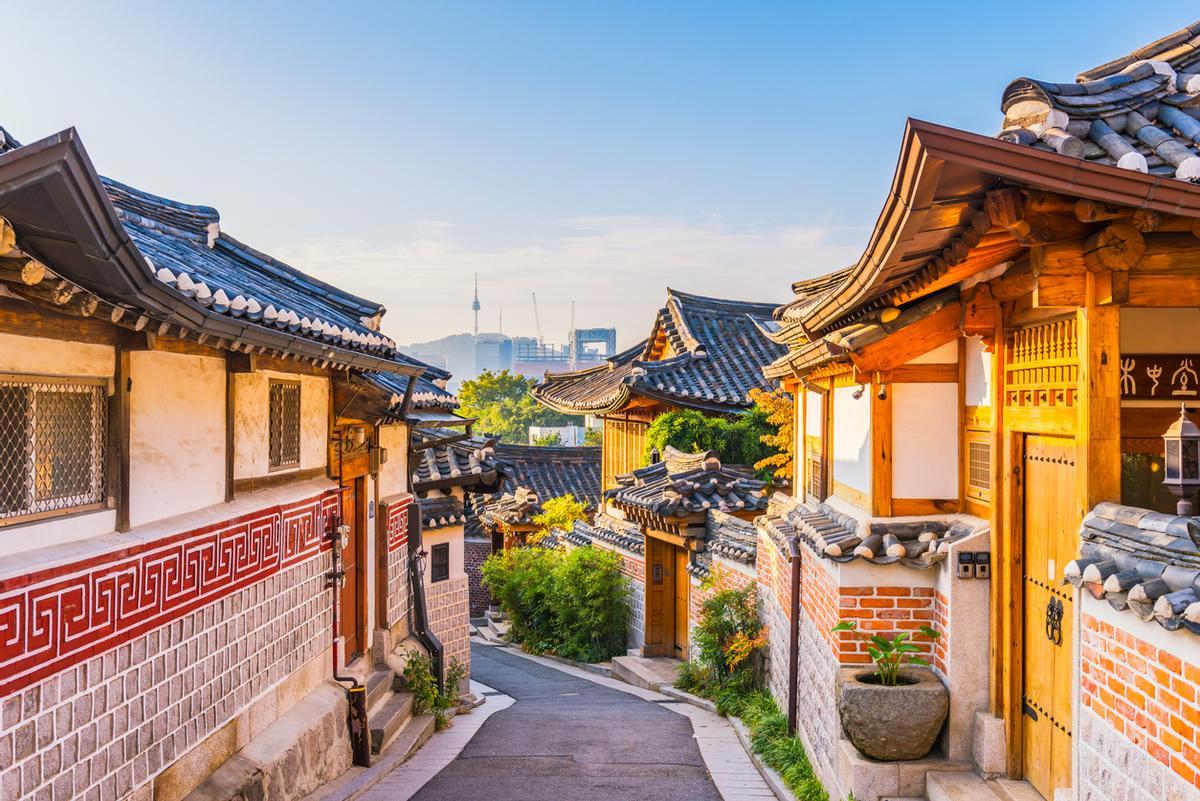 La parte tradicional de Seúl, en Corea del Sur