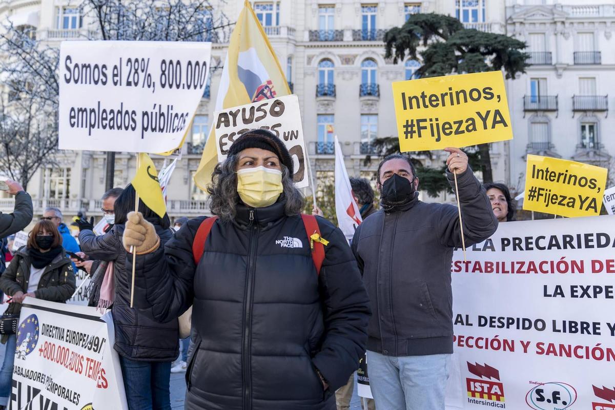 Una protesta de interinos.