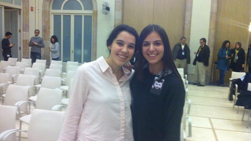 Paula Bueno i Gemma Alegrí, al Parlament de Catalunya.