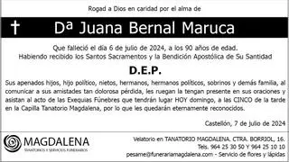 Dª Juana Bernal Maruca