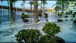 Una espectacular ´rissaga´ inunda playas y puertos en varias poblaciones costeras