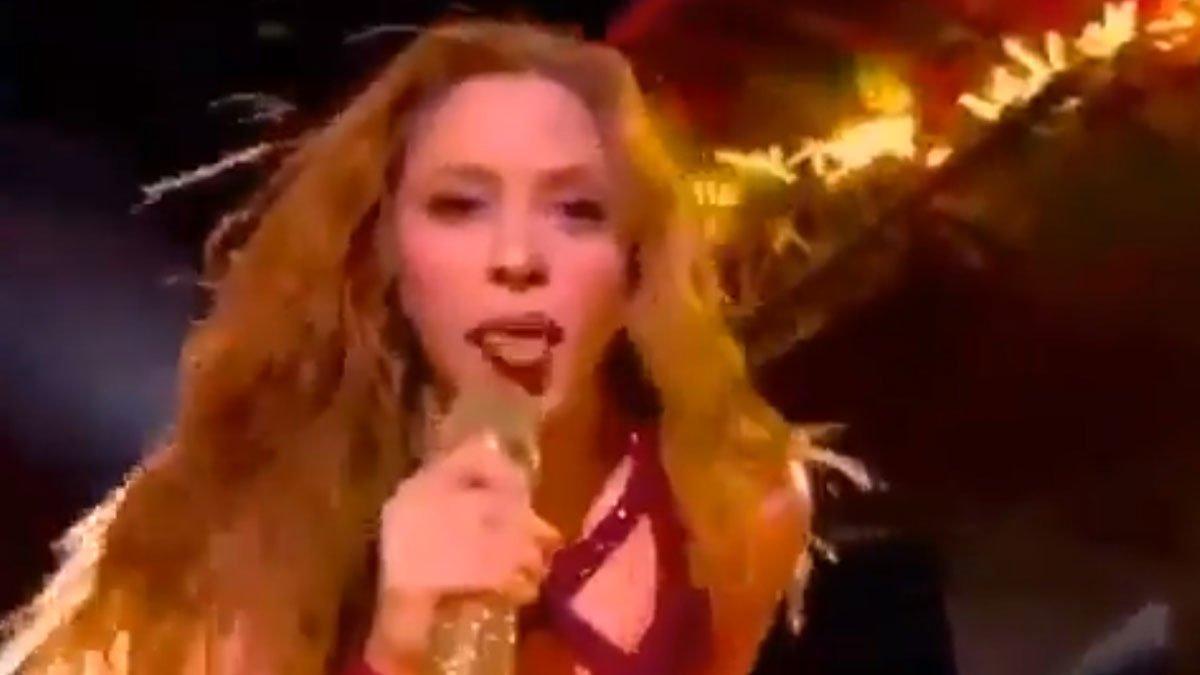 Momento de la actuación de Shakira en la Super Bowl