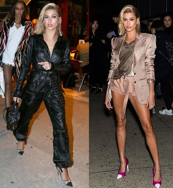 Hailey Baldwin posando con looks de noche