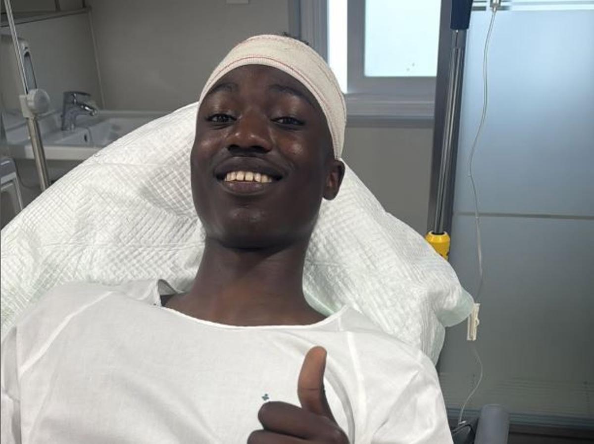 Oumar Diallo, jugador del CD Binissalem, se encuentra estable tras el accidente sufrido durante un partido