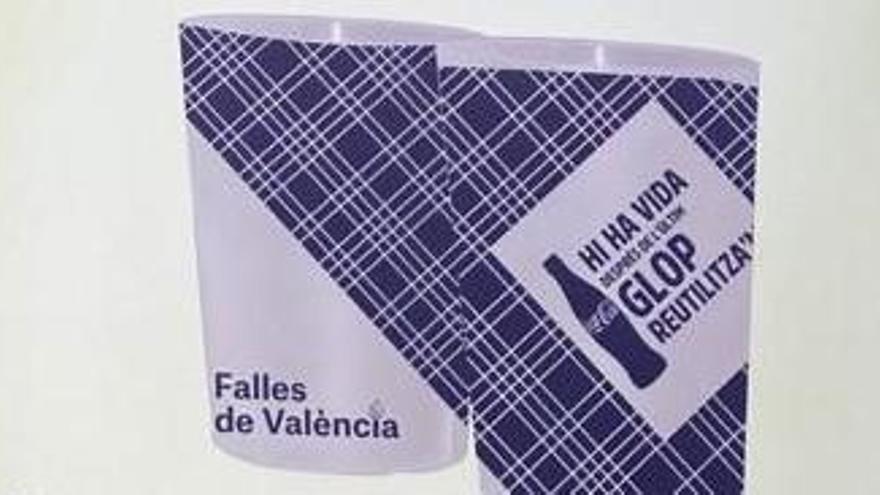 Vasos reutilizables de Fallas: gratis para los falleros y con precio simbólico para el resto