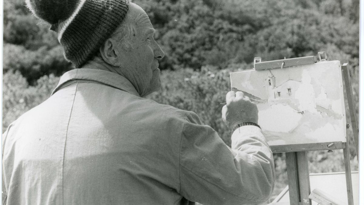 Pericot pintant a Santa Caterina el 1977.