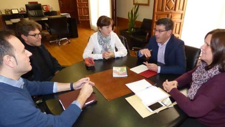 Reunión de los profesionales con el alcalde y la edil Gandia.